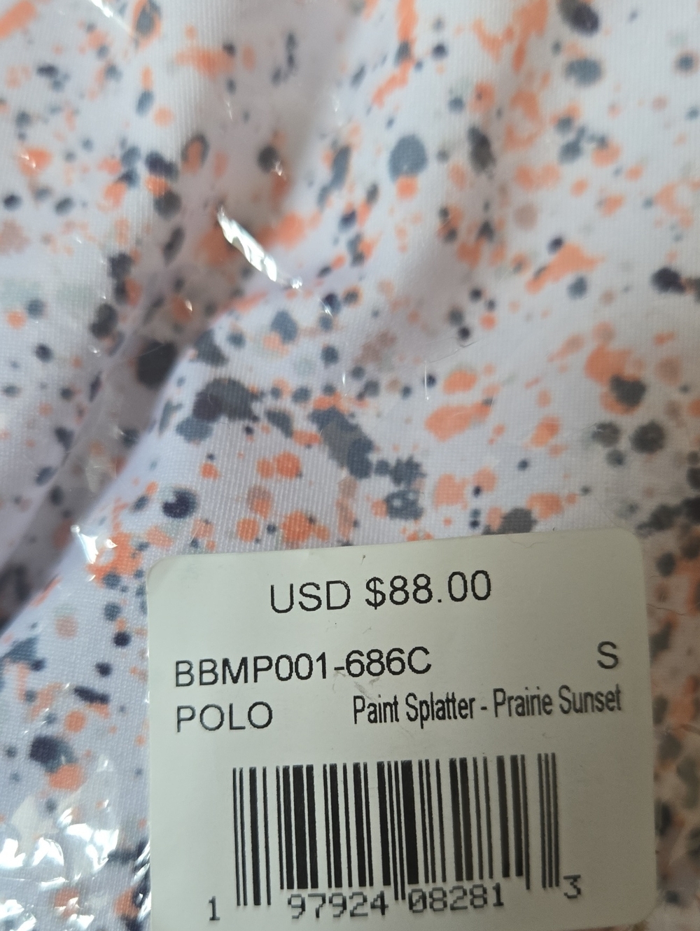 Bad Birdie Men’s Splatter Polo - Prairie Sunset Small - Picture 4 of 5